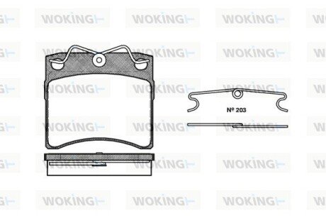 Передні тормозні (гальмівні) колодки woking P2853.00 на Фольксваген Транспортер т4