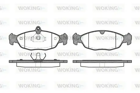 Передние тормозные колодки WOKING P293320 Опель Корса б