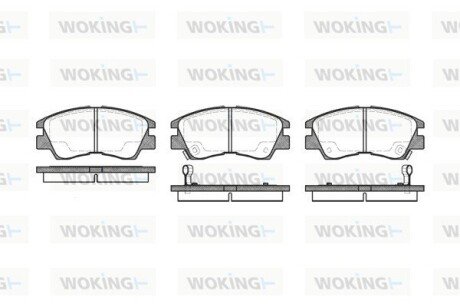 Передні тормозні (гальмівні) колодки woking P3753.02 на Митсубиси L200