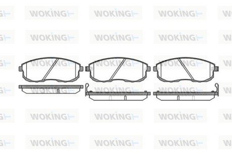 Передні тормозні (гальмівні) колодки woking P3933.12 на Ниссан Teana j32