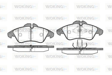 Передні тормозні (гальмівні) колодки woking P4783.00 на Мерседес Sprinter w901/w905