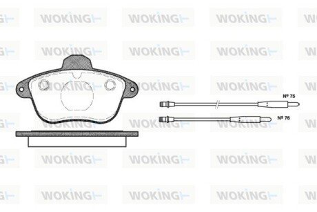 Передние тормозные колодки woking P5013.04