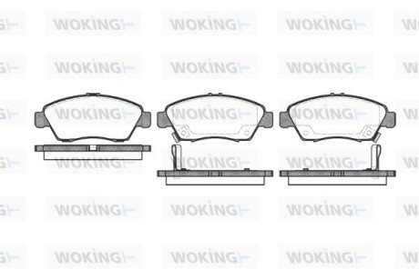 Передні тормозні (гальмівні) колодки woking P5183.02 на Хонда Цивик 4д