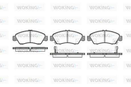 Передние тормозные колодки woking P5193.02 на Хонда Цивик