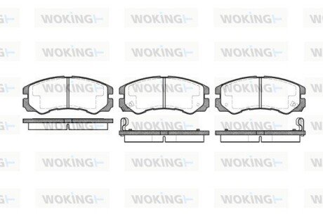 Передні тормозні (гальмівні) колодки woking P5253.02 на Опель Фронтера а