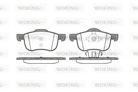 Передние тормозные колодки WOKING P613300 Вольво S80