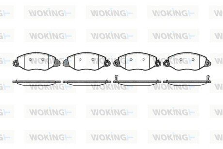 Передние тормозные колодки woking P6723.12