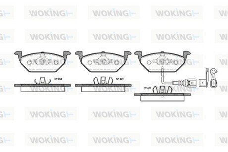 Передні тормозні (гальмівні) колодки woking P7333.21 на Фольксваген Кадди 3