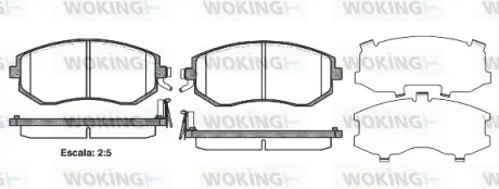 Передні тормозні (гальмівні) колодки WOKING P851304