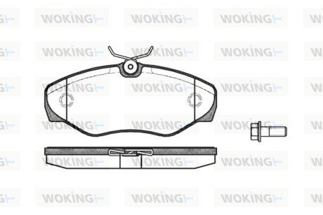 Передні тормозні (гальмівні) колодки woking P9343.10 на Опель Виваро