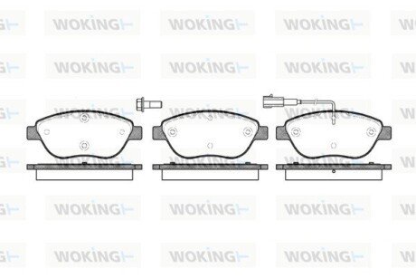 Передні тормозні (гальмівні) колодки woking P9593.01 на Фиат Мультипла