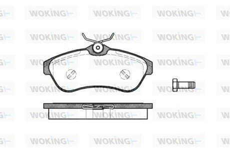 Передні тормозні (гальмівні) колодки woking P9803.00 на Ситроен С3