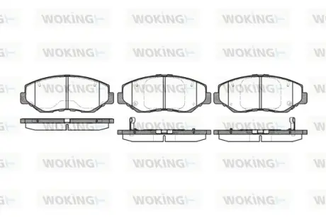 Передні тормозні (гальмівні) колодки WOKING P999300 Хонда Срв