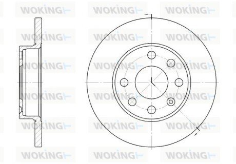 Передній гальмівний (тормозний) диск woking D6059.00