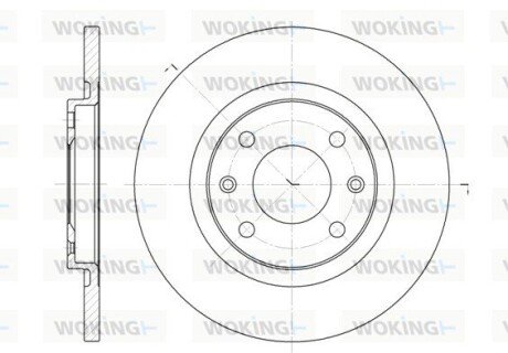 Передний тормозной диск woking D6536.00 на Пежо Партнер