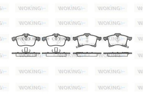 Тормозні (гальмівні) колодки woking P11363.02 на Опель Мерива а