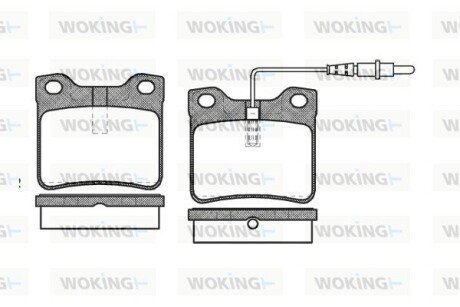 Тормозні (гальмівні) колодки woking P2213.22 на Мерседес Вито 638