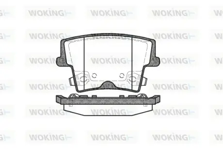 Задні тормозні (гальмівні) колодки WOKING P1027308