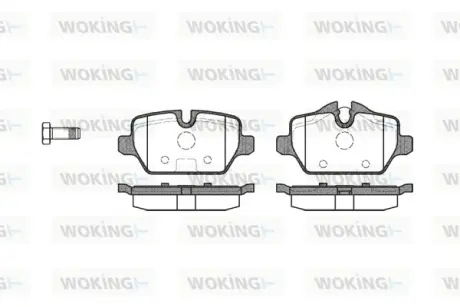 Задні тормозні (гальмівні) колодки WOKING P1032300