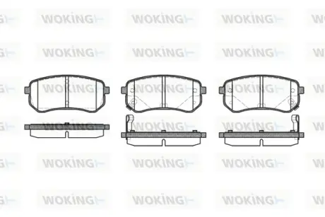 Задні тормозні (гальмівні) колодки WOKING P1035302
