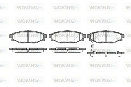Задні тормозні (гальмівні) колодки WOKING P1036301