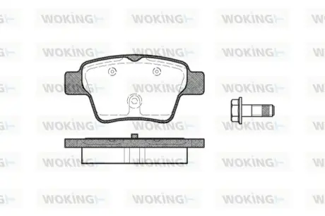 Задні тормозні (гальмівні) колодки WOKING P1038300