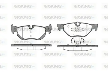 Задні тормозні (гальмівні) колодки WOKING P1045300