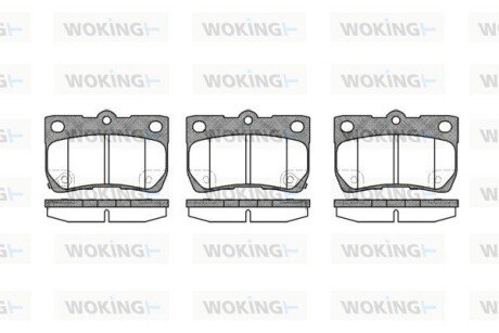 Задние тормозные колодки woking P10813.02