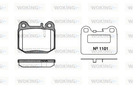 Задні тормозні (гальмівні) колодки woking P1143.40