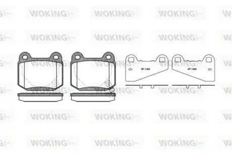 Задние тормозные колодки WOKING P1143.52