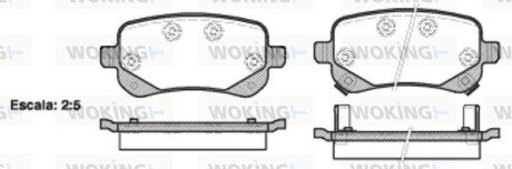 Задні тормозні (гальмівні) колодки woking P11953.02 на Крайслер (Гранд) вояджер