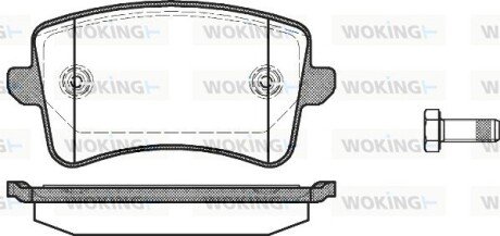 Задние тормозные колодки woking P12433.00 на Ауди А6