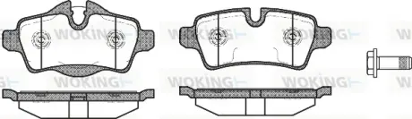 Задні тормозні (гальмівні) колодки WOKING P1244300 MINI