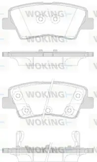 Задні тормозні (гальмівні) колодки WOKING P1262342