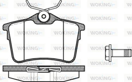 Задні тормозні (гальмівні) колодки woking P12823.00 на Пежо Партнер