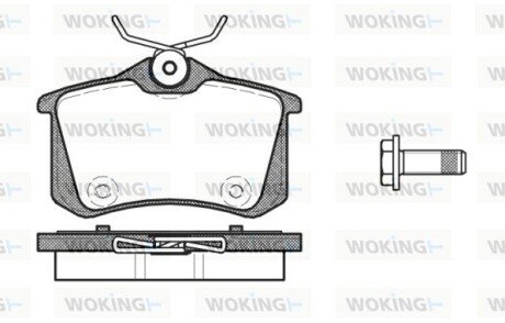 Задні тормозні (гальмівні) колодки woking P1291300 на Шкода Roomster