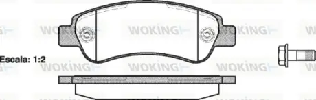 Задні тормозні (гальмівні) колодки WOKING P1338300