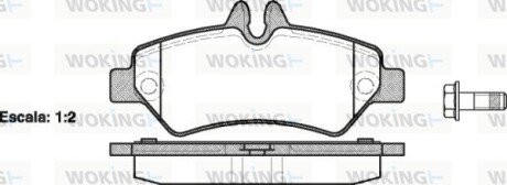 Задні тормозні (гальмівні) колодки woking P13463.00