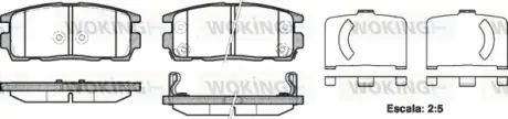 Задні тормозні (гальмівні) колодки WOKING P1360312 Chevrolet Captiva c140