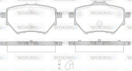 Задні тормозні (гальмівні) колодки woking P14623.00 на Пежо 308