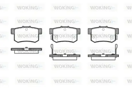 Задні тормозні (гальмівні) колодки WOKING P225322