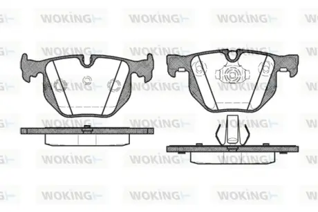 Задні тормозні (гальмівні) колодки WOKING P281340 Бмв E65
