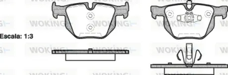Задні тормозні (гальмівні) колодки WOKING P281370 Бмв Е90