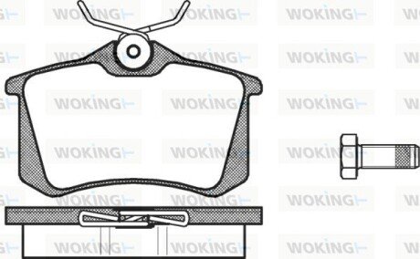 Задні тормозні (гальмівні) колодки woking P3633.00 на Сеат Кордоба