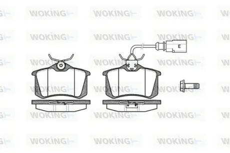 Задні тормозні (гальмівні) колодки WOKING P363302