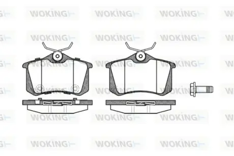Задні тормозні (гальмівні) колодки WOKING P3633.74