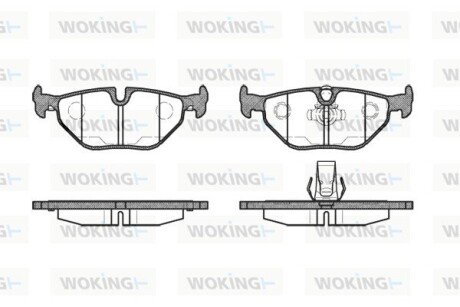 Задні тормозні (гальмівні) колодки woking P3653.15 на Бмв Е36