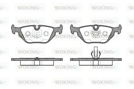 Задні тормозні (гальмівні) колодки WOKING P365350 Бмв Е36