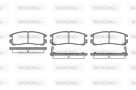 Задні тормозні (гальмівні) колодки woking P3913.02