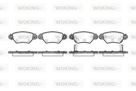 Задние тормозные колодки woking P7853.02 на Опель Астра g